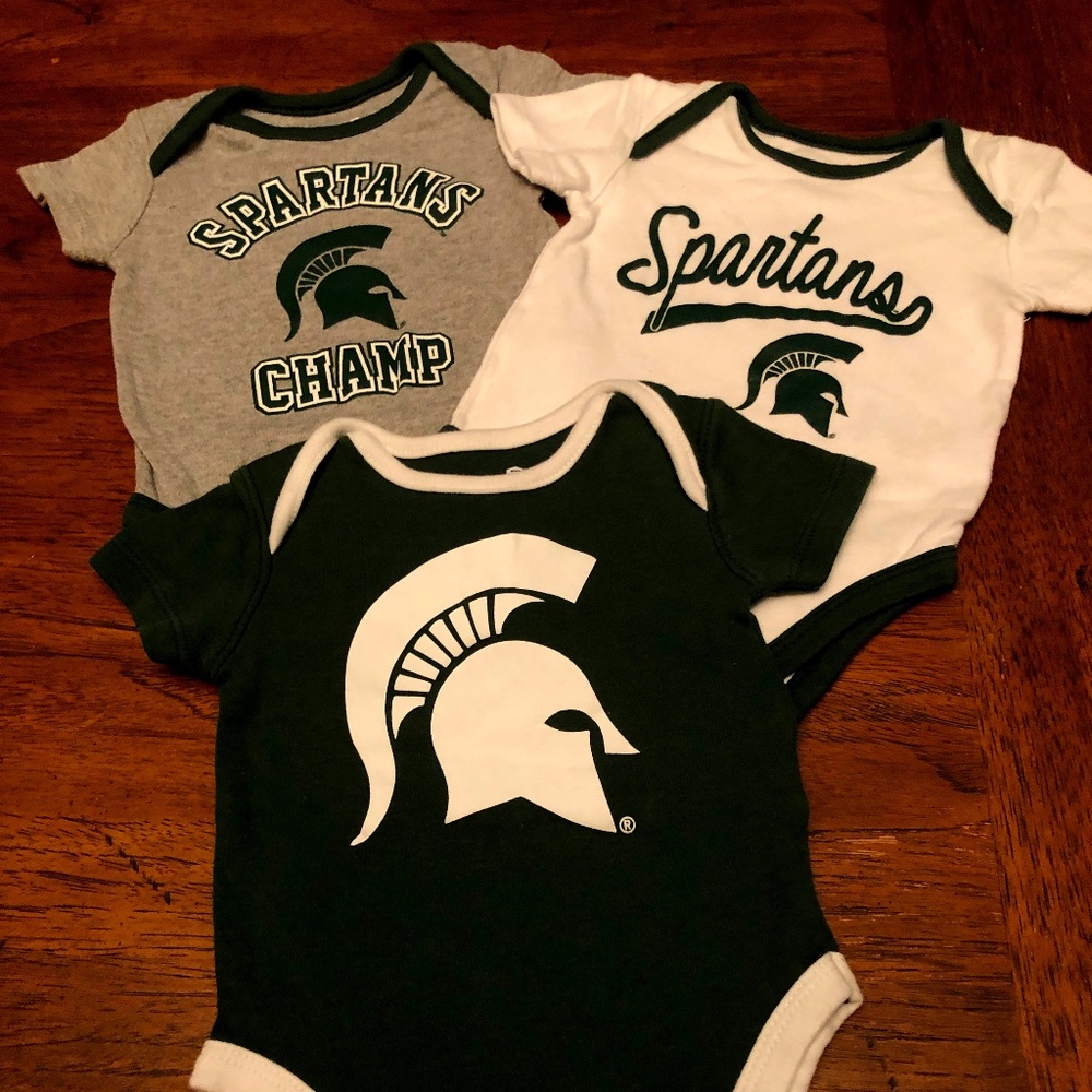 Michigan State Spartans 3-6 onesies